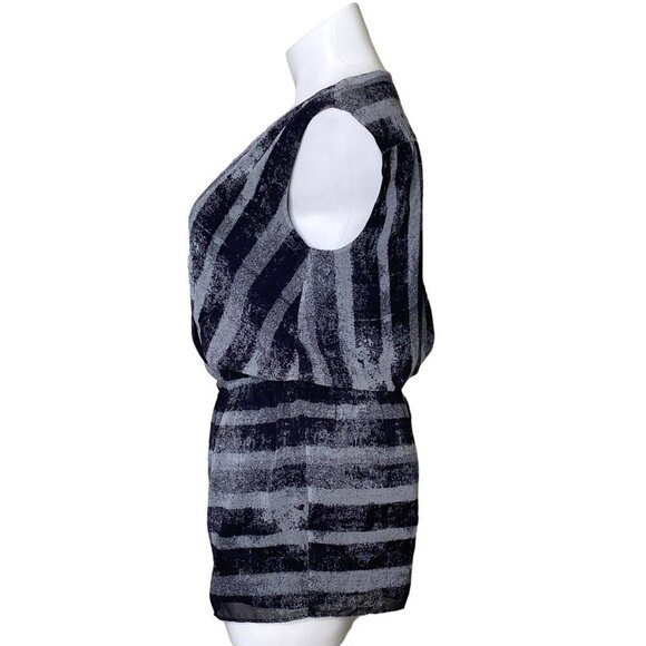 RACHEL Rachel Roy Black Striped Shorts Romper, Stretch Waist Women's Size L - Picture 6 of 10